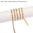 thumbnail image 2 of Uxcell 5 Yard 4mm 2 Row Crystal Rhinestone Diamond Close Chain Trim Trimming Claw Cup Chain Gold White, 2 of 4