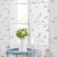 thumbnail image 4 of Pinewave Sheer Curtains 84 inch Gray and Teal Embroidered Floral leaf Drapes Set of 2 Grommet Curtains for Living Room 38" Wx84 L, 4 of 5