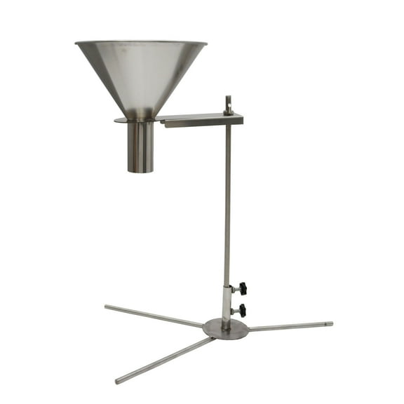 2" Feeding Hopper Stainless Steel Funnel with Support Stand for Powder Paste Liquid Granule Simple Frame