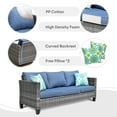 thumbnail image 5 of Ovios 6 Piece Outdoor Patio Furniture Rattan Wicker Patio Conversation Set with Loveseat All-Weather Outdoor Sectional Sofa with Denim Blue Cushion for Backyard, 5 of 6