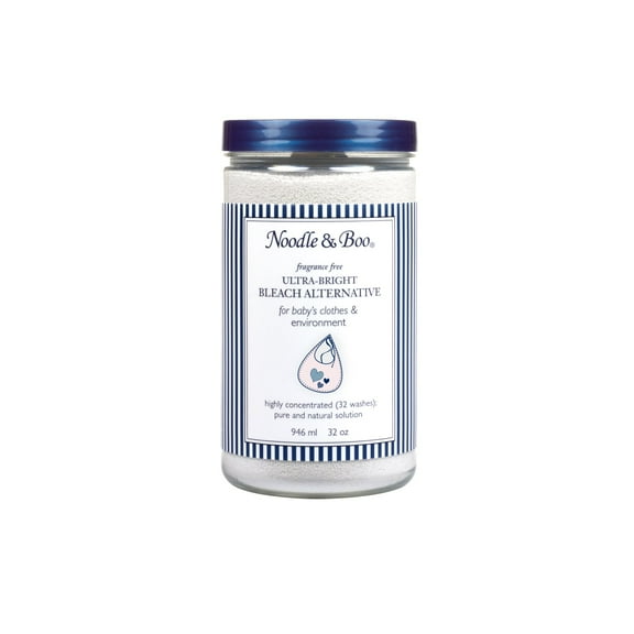 Noodle & Boo Ultra-Bright Newborn Baby Oxygen Bleach Alternative, Concentrated Powder No Chlorine Non-Toxic Fragrance-Free, Sensitive Skin, Hypoallergenic, 32 Wash Loads, 16 oz