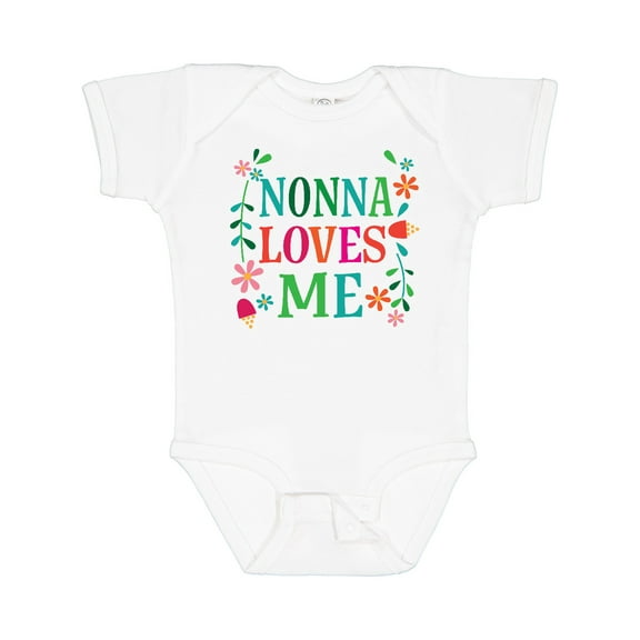 Inktastic Nonna Loves Me Granddaughter Girls Baby Bodysuit