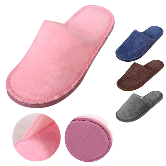 Domzle Mens House Slippers, Soft Plush Fuzzy Indoor Shoes with Anti-Slip Sole, Comfortable Memory Foam Indoor House Slipper Gray