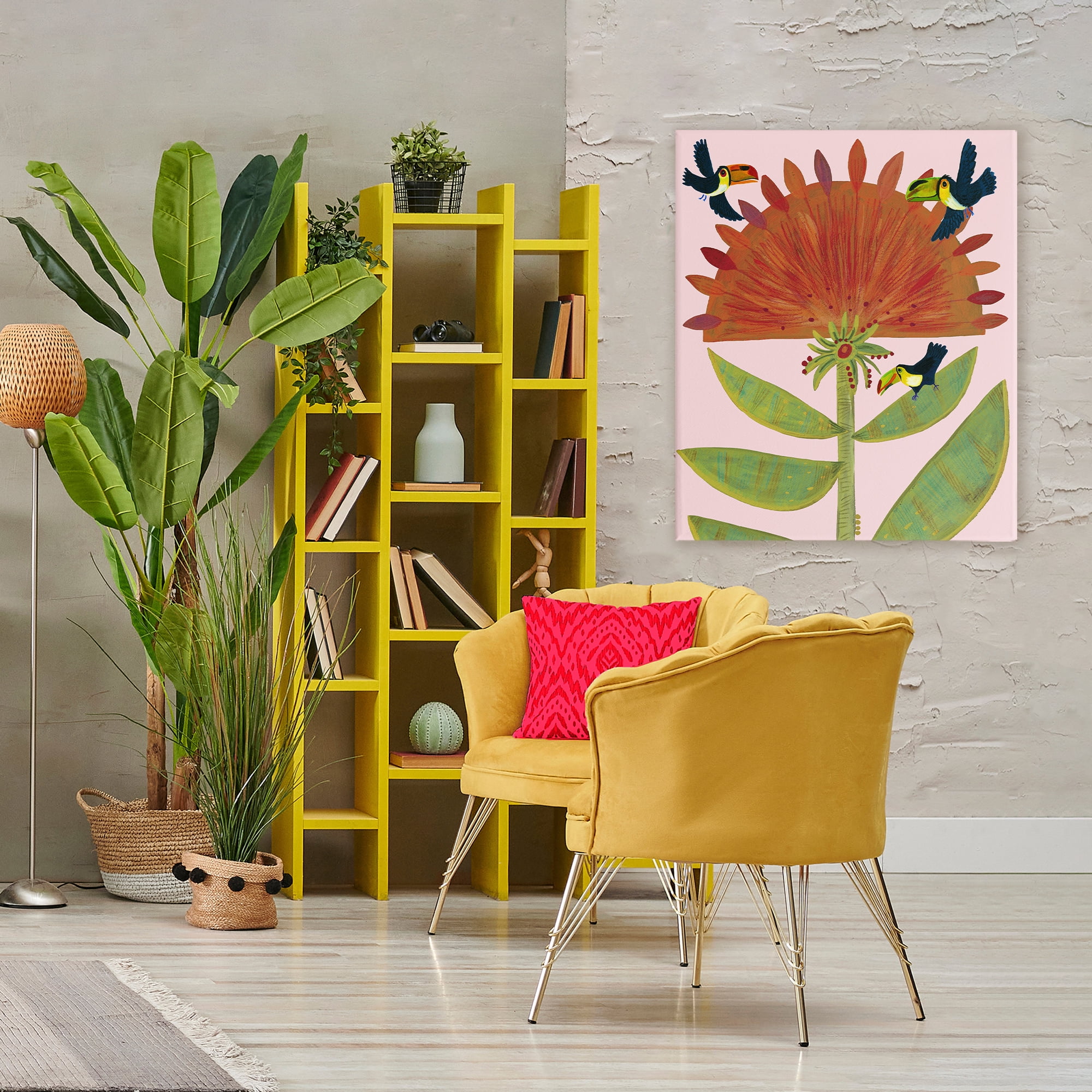 Stupell Industries Tropical Plant & Toucans Canvas Wall Art, design by Kay Widdowson