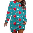 thumbnail image 1 of SZXZYGS Robes Décontractées pour Femmes Été Mode Féminine Saint-Valentin Imprimé Amour Col Rond Manches Longues Robe Décontractée (2) 2024, 1 of 4