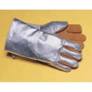 Tillman Large Silver And Brown Leather And Aluminized Rayon Wool Lined Aluminized Welding Glove With Gauntlet Cuff