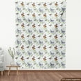 thumbnail image 4 of Ambesonne Nature Fabric by the Yard Upholstery, Spring Birds Leaves Pattern, 1 Yard, Pale Blue Green White, 4 of 5