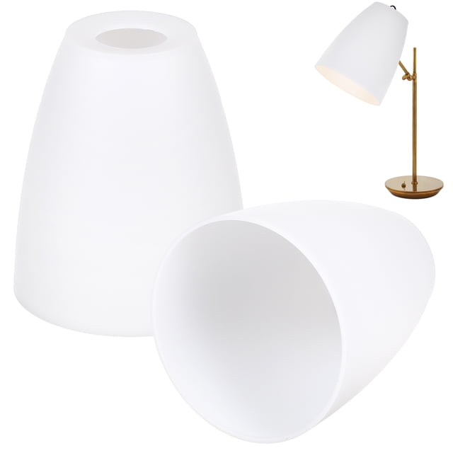 UPOUART 2-Pcs White Plastic Lamp Shades – Small Replacement Cover For Table & Desk Lamps, Cone-Shaped Light Cover