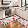 thumbnail image 3 of Kitchen Rugs Sets Of 2,Pioneer Flower Floral Print Pattern Anti Fatigue Kitchen Mat Rugs Non Slip Washable,Decorative Kitchen Floor Mats for Kitchen,Sink,Laundry,17"x47"+17"x47", 3 of 5