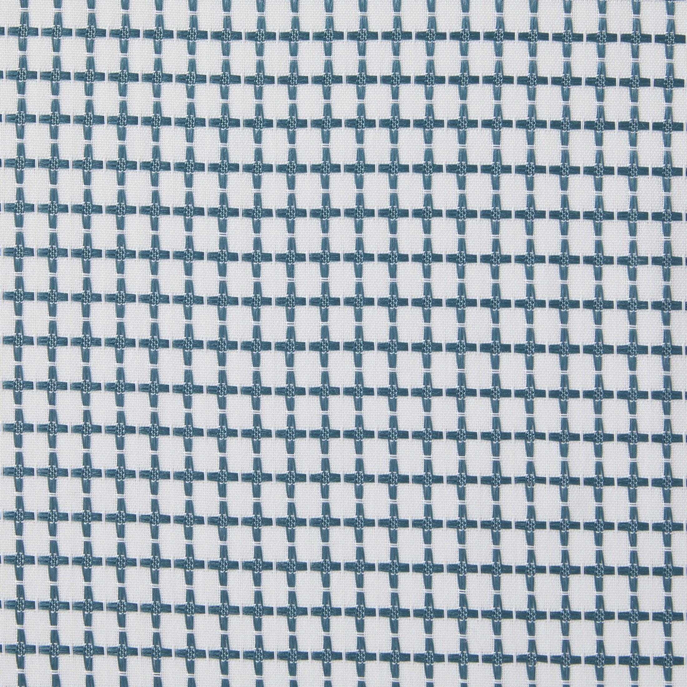Modern Elements Hannah Modern Teal Grid Grommet Light Filtering Curtain Panel, 76" x 96" (2 Panels)