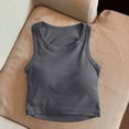 thumbnail image 2 of Bobifish Girls Tank Crew Neck Sleeveless Ribbed Padded Undershirts Daily Athletic Casual Soft Stretchy Lightweight Tank Tops, 2 of 4