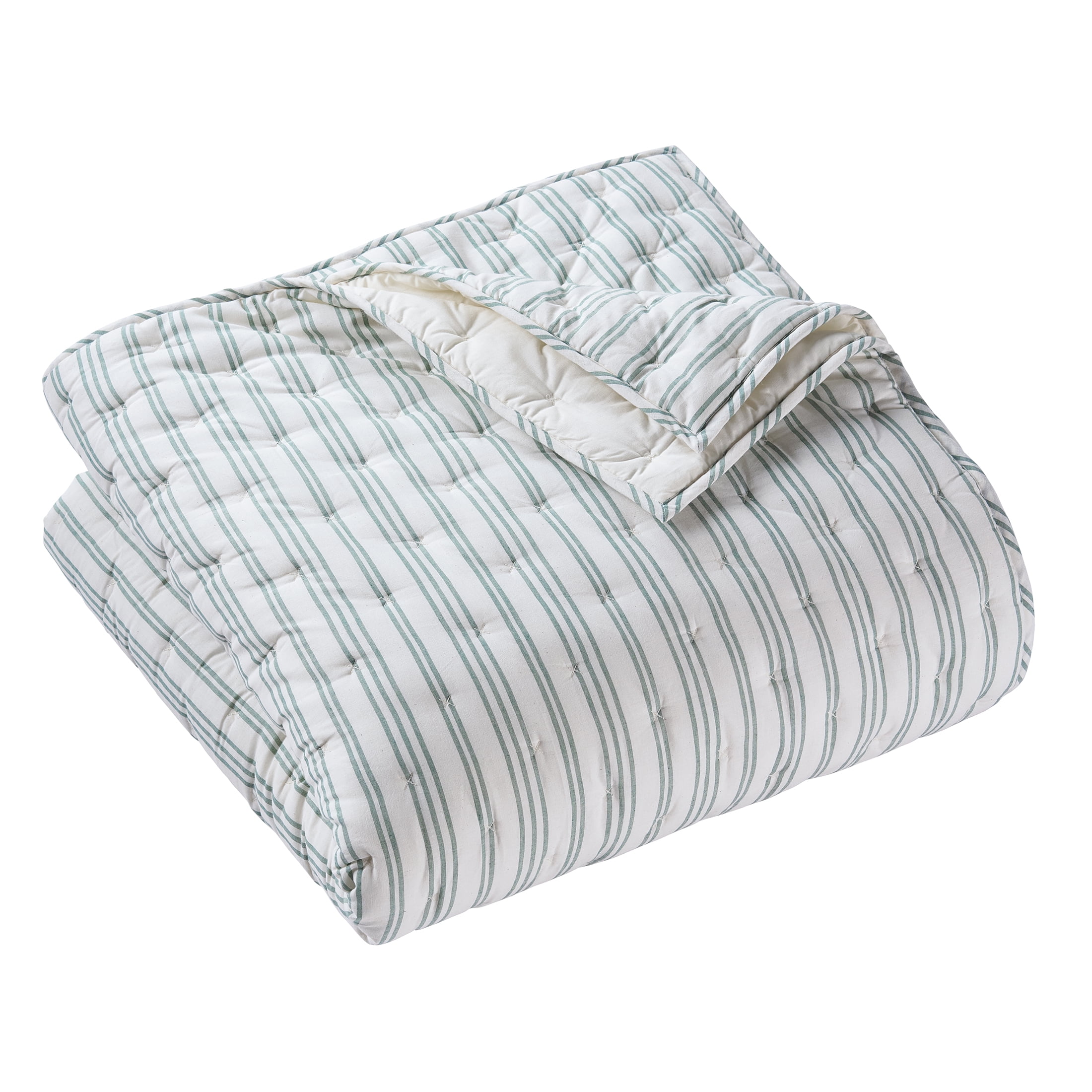 Better Homes & Gardens Teal Yarn Dyed Stripe Chambray Quilt, Full/Queen