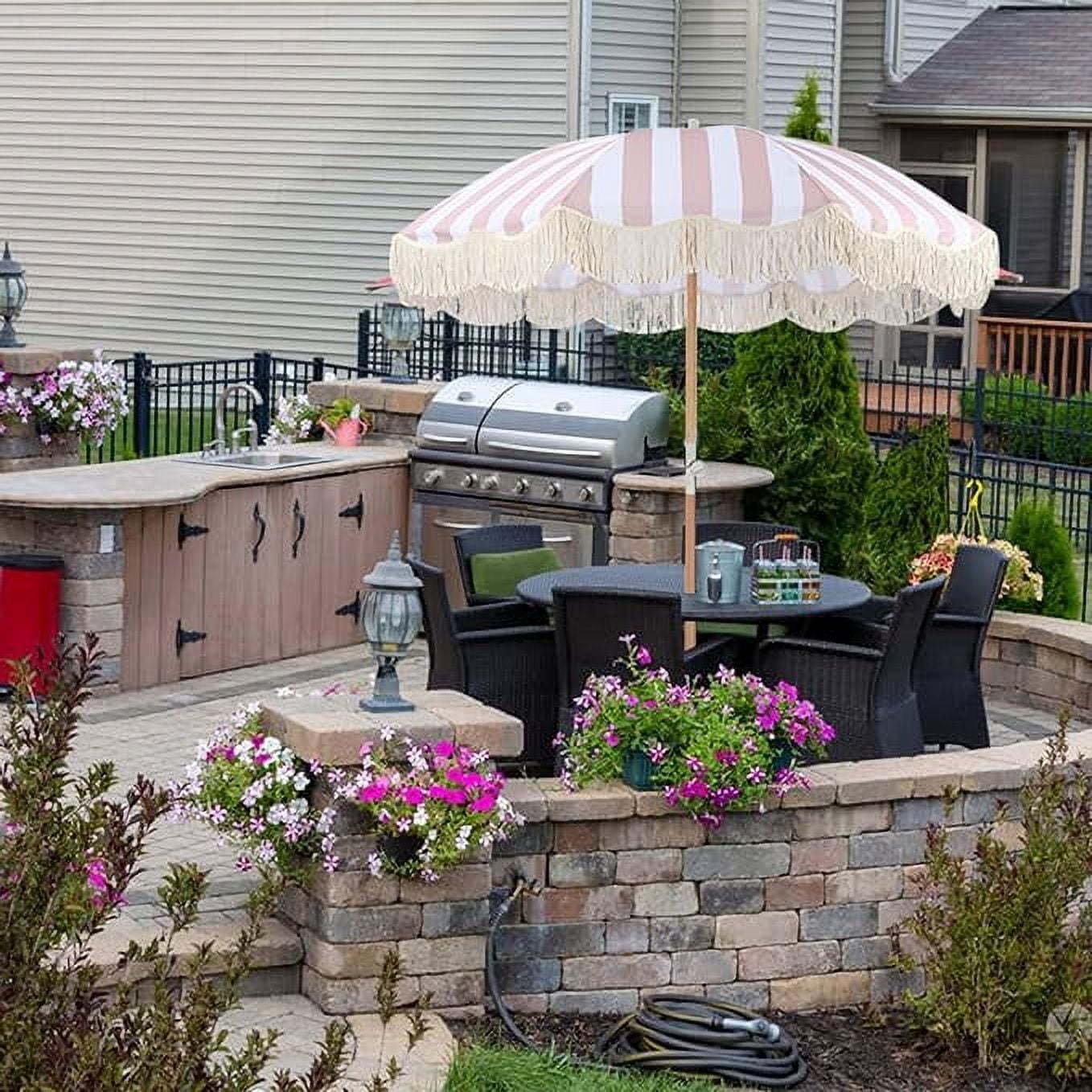6.5' Pink Market Patio Umbrellas, Wind Resistance