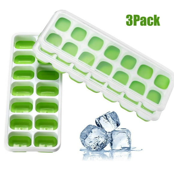 Dvkptbk Ice Lattice Ice Trays 3PC Easy-Release Silicone and Flexible 14-Ice Trays with Removable Lid Kitchen Gadgets on Clearance