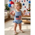 thumbnail image 6 of BemeyourBBs Newborn Baby Girl Boy 4th of July Outfit Independent Day Patriot Clothes Knit Sweater Romper Overalls Flag Sleeveless Bodysuit Jumpsuit Infant Baby Girl Boy Summer Clothes, 6 of 9