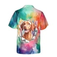 thumbnail image 2 of Funny Watercolor Adorable Vizsla Peeking Through Torn Paper Effect Hawaiian Shirt Breathable Summer Unisex Merch Vizslas Dog Lover Gifts Idea - 00026, 2 of 6