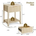 thumbnail image 3 of Lulive Fluted Night Stand with Drawers, Fluted Nightstand with Charging Station, Wood Modern Bedside End Table with Storage Drawer for Bedroom, Save Space (Set of 1, Natural Oak), 3 of 10