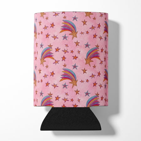 

Caroline s Treasures BB7548CC Watercolor Shooting Stars on Pink Can or Bottle Hugger Can Hugger multicolor