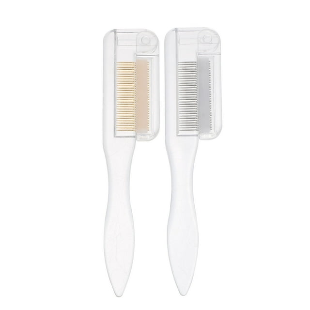 Miangastore Eyelash Combs Transparent With Silver 2Pack 9.00x0.39x0.20in