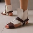 thumbnail image 6 of Brown Sandals Women Women's European and Retro Large Size Hollow Light Soft Sole Casual Shoes Sandals White 41, 6 of 7