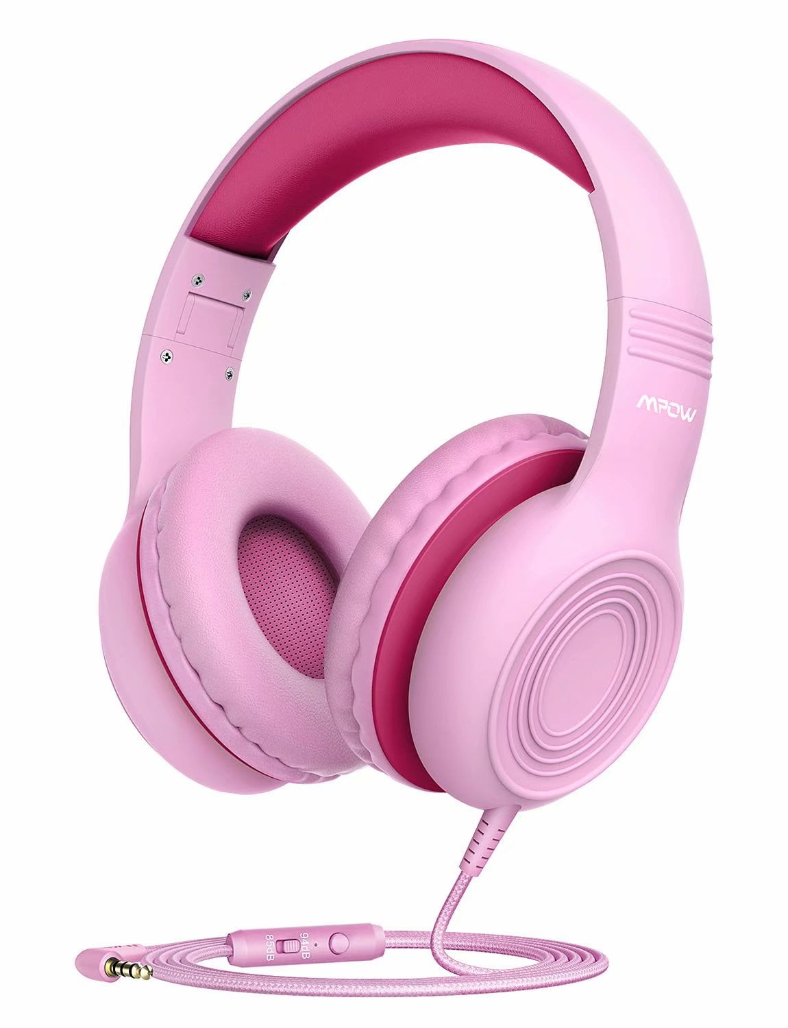 Snug Play Kids Headphones Volume Limiting and Audio Sharing Port Pink 