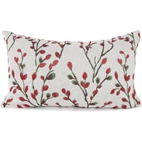 Classical Embroidery Jacquard Christmas Red Square Decorative Throw Pillow Case Cushion Cover,12x20 inch