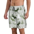 thumbnail image 2 of Fuzoiu green plaid Moose tree Print Men's Beach Shorts,Men's Swim Trunks,Quick Dry Board Shorts with Pockets,Men's Bathing Suits for Surfing, Running, and Casual Wear-3X-Large, 2 of 6