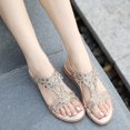 thumbnail image 4 of ZenCart Women's Bohemian Sandals Glitter Rhinestones Sandals Casual Flat Heel Summer Shoes for Vacation Beach Daily Wear Shopping, 4 of 8