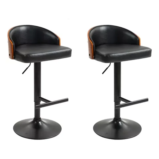 Set 2 Bancos Altos Barra Desayunador Cocina Giratorio Premium