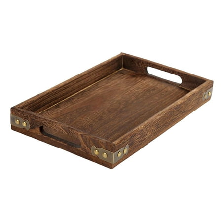 

Wood Serving Tray Platter Eating Tray Easy to Clean Practical Stylish Rustic 40x28x4cm