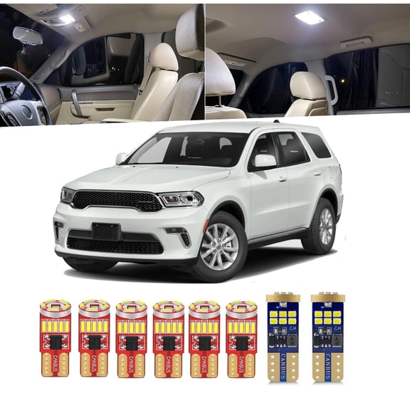 12 Piece Interior LED Lights Kit for Dodge Durango 2021-2026 Dome Map Trunk Glove Box Stepwell Light Bulb Install Tool