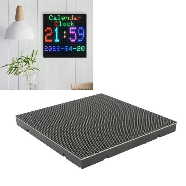 Affichage LED, Luminosité Réglable 5V 4A RGB Panneau LED 4096 RGB LEDs Individuels Flexible Pas 2.5mm 64x64 Pixels Support Cascade pour Panneaux d'Affichage