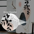 thumbnail image 3 of Mid-Century Boho Shower Curtain - Abstract Modern Minimalist Pink Navy Blue Palm Leaves, Farmhouse Style, Waterproof Fabric, Includes Hooks, 72x72 Inch, Perfect for Rustic and Contemporary Bath Decor, 3 of 6
