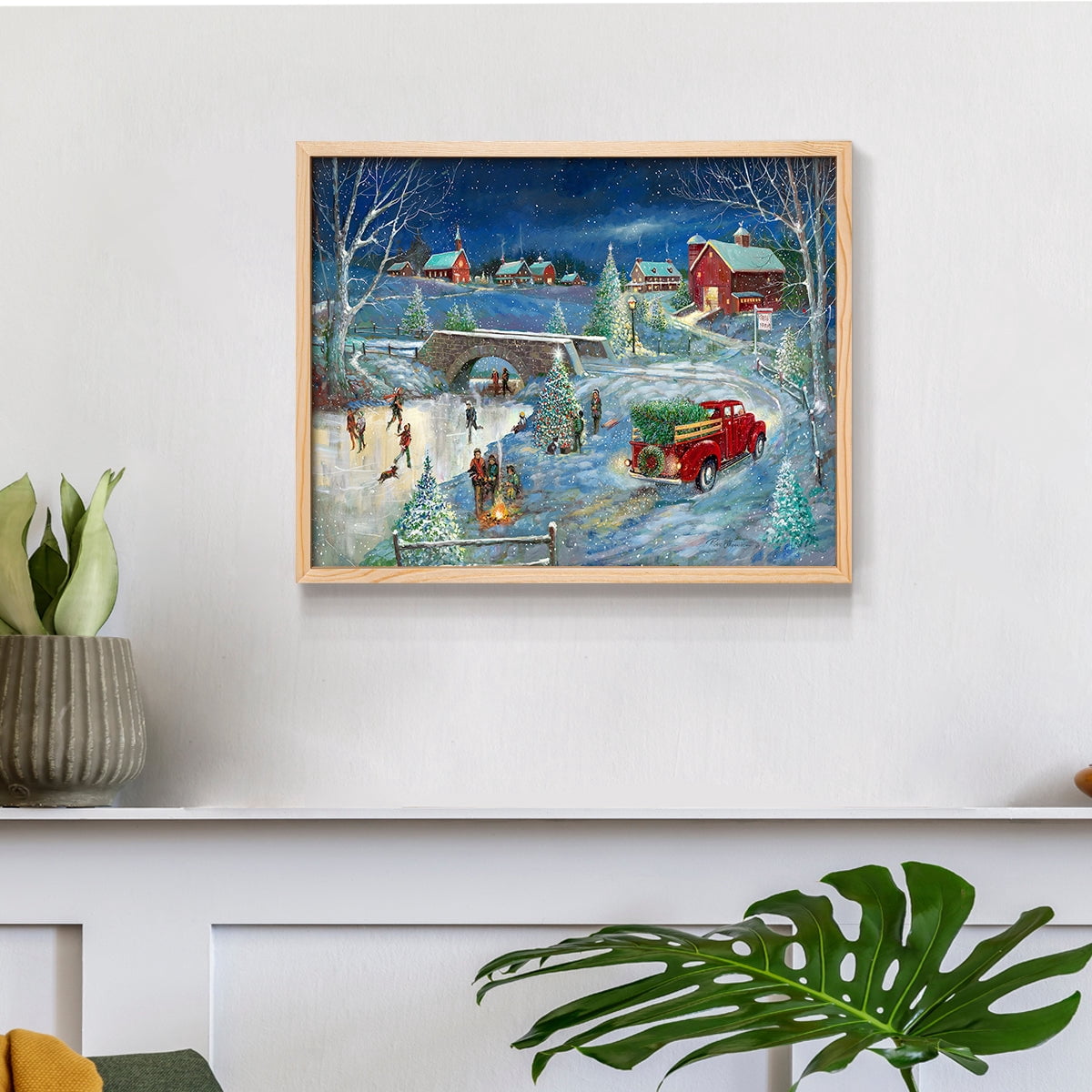 Warm Holiday Memories by Ruane Manning - Restickable Framed Giclée Print with Real Wood Frame