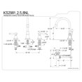 thumbnail image 3 of Kingston Brass KS2981NL Robinet de Lavabo à Grand Diffusion avec Poignée en Métal Pop-Up, Chrome, 3 of 3
