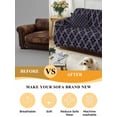 thumbnail image 5 of Navy Blue Geometric Couch Cover for 2 Cushion Couch, Brown Modern Abstract Art Aesthetics Washable Love Seat Sofa Covers Slipcover, Throw Sofa Covers for Pets, Furniture Protector 71"x102", 5 of 9
