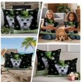 thumbnail image 5 of St. Patrick's Day Outdoor Waterproof Pillow Covers, Lucky Shamrock Cute Puppy Hat Green Plaid Decorative Square Throw Pillowcase Sofa Cushion Sham for Patio/Couch/Chair, 16"x16" 2 Pack, 5 of 8
