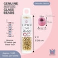 thumbnail image 3 of Miyuki Delica Seed Beads – Size 11/0 (1.6 mm), DB1212, Silver-Lined Crystal Ivory, 7.2 g, Approx. 1440 Beads, 3 of 7