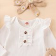 thumbnail image 5 of Baby Girl Clothes Outfits Ruffle Romper+ Floral Pants + Cute Headband Sets for Girls, 5 of 9