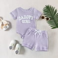 thumbnail image 2 of CAUYDY Baby Girls Bodysuit Preemie Girl Short Sleeve Clothing Set Toddler Fall Winter Romper Infant Outfit 0 3 6 9 Months 1T 2T Sizes 6-9 Months,Purple, 2 of 5