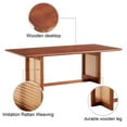 thumbnail image 4 of [Luckynote]Chinese style log wind Imitation rattan Walnut color tea table rectangular solid wood coffee low table small family living room tea table, 4 of 10
