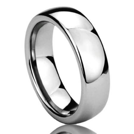 6mm Male Stainless Steel Spear - Men's Women's Stainless Steel 6mm Wedding Band Ring High Polished Classy Domed Ring (6 to 14)