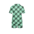 thumbnail image 5 of Honeeladyy - Pijama informal de manga corta con cuello vuelto para niños (por menos de $10) - Ideal como regalo (verde, 10-11 años), 5 of 5