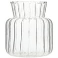 thumbnail image 1 of Vase en Verre Rayé Décoratif Contenant à Fleurs Jardinière d'Eau Récipient Ornement, 1 of 7