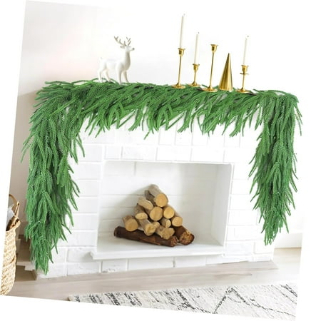 SKYSONIC 6FT Norfolk Pine Garlands Realistic, Soft-Touch Christmas Greenery Garland, Artificial for Mantle Indoor Table Porch Stairs Winter
