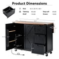 thumbnail image 2 of 54.5" Kitchen Island with Power Outlet, Kitchen Storage Island with Internal Storage Rack, Drop Leaf, Spice Rack, Rolling Kitchen Cart on Wheels for Home Kitchen Dining Room, 2 of 10
