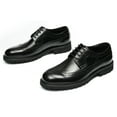 thumbnail image 5 of Santimon Black Dress Shoes for Men Stylish Brogue Lace up Oxford Shoes with Thick Sole Derby Shoes for Wedding Party US 7.5, 5 of 8