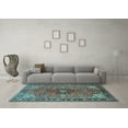 thumbnail image 3 of Ahgly Company Indoor Rectangle Medallion Light Blue Traditional Area Rugs, 3' x 5', 3 of 4