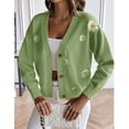 thumbnail image 4 of Cardigan Sweater for Women Floral Print Loose Casual Button Down Open Front Knit Cardigans Alsol Lamesa, 4 of 6