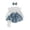 Floral Blue Long Sleeve, variant on VeFlora Girl Fall Romper Dress Long Sleeve Romper Headband Socks Set Clothes